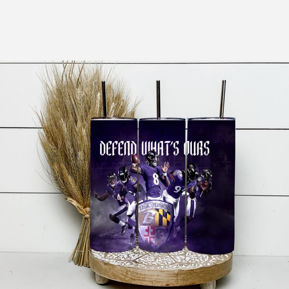 Baltimore Ravens 20 oz Skinny Inspired Tumblers.
